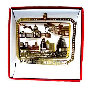 Austin Texas Ornament Brass City Skyline Music Bat Bridge 6th Street Capital